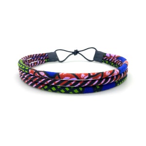 Purple Ankara Print Fabric Headband | Purple, Blue, Green and Black Hair Accessory | Cloth & Cord