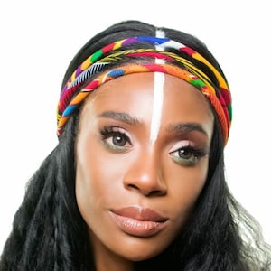 Vibrant Colorful African Headband | African Headwrap | African Hair Accessories | Red Green Blue Orange | Kitenge Headband