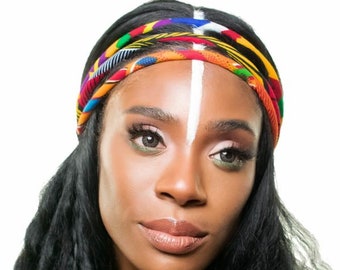 Vibrant Colorful African Headband | African Headwrap | African Hair Accessories | Red Green Blue Orange | Kitenge Headband