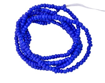 Royal Blue Waist Bead for Women | Waist Beads | Large Seed Beads | Afrocentric | Cloth & Cord