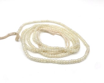 Pearl Color Bead for Women | Waist Beads | Large Seed Beads | Afrocentric | Cloth & Cord