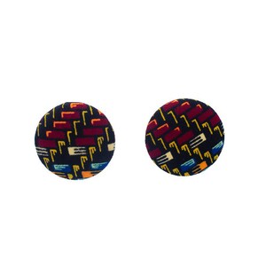 Large Ketepa Button Earrings Fabric Earrings African Wax Print Earrings image 2