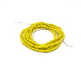 Yellow Waist Bead for Women | Waist Beads | Large Seed Beads | Afrocentric | Cloth & Cord