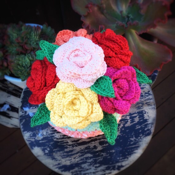 Bouquet De Fleurs En Crochet Panier En Crochet