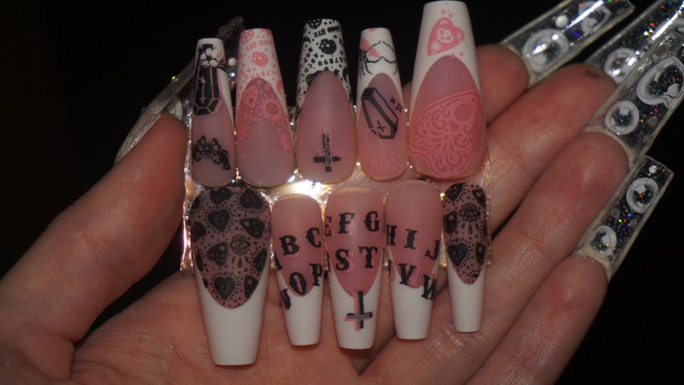 Buy Wholesale Online Girly Ouija Halloween Press On Nails Free Us Shipping Paeco Ir