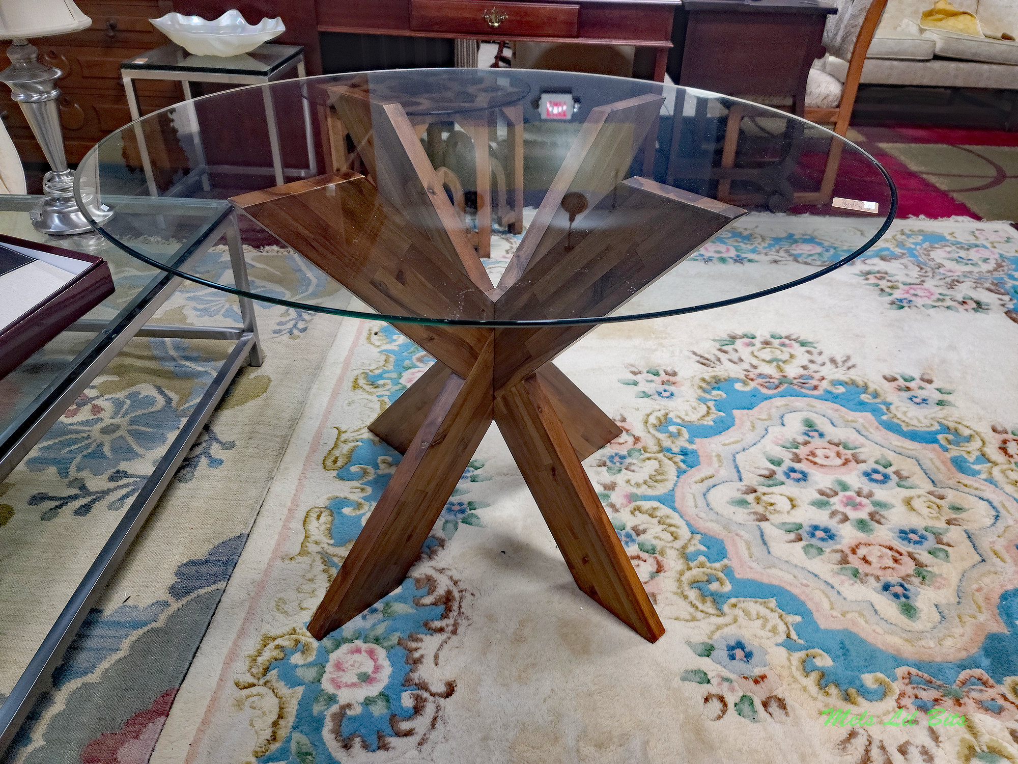 NOT FREE Shipping! See Item Description for Details.* Pier 1 Imports Simon  X Glass Top Dinning Table - Etsy, image size:2000x1500