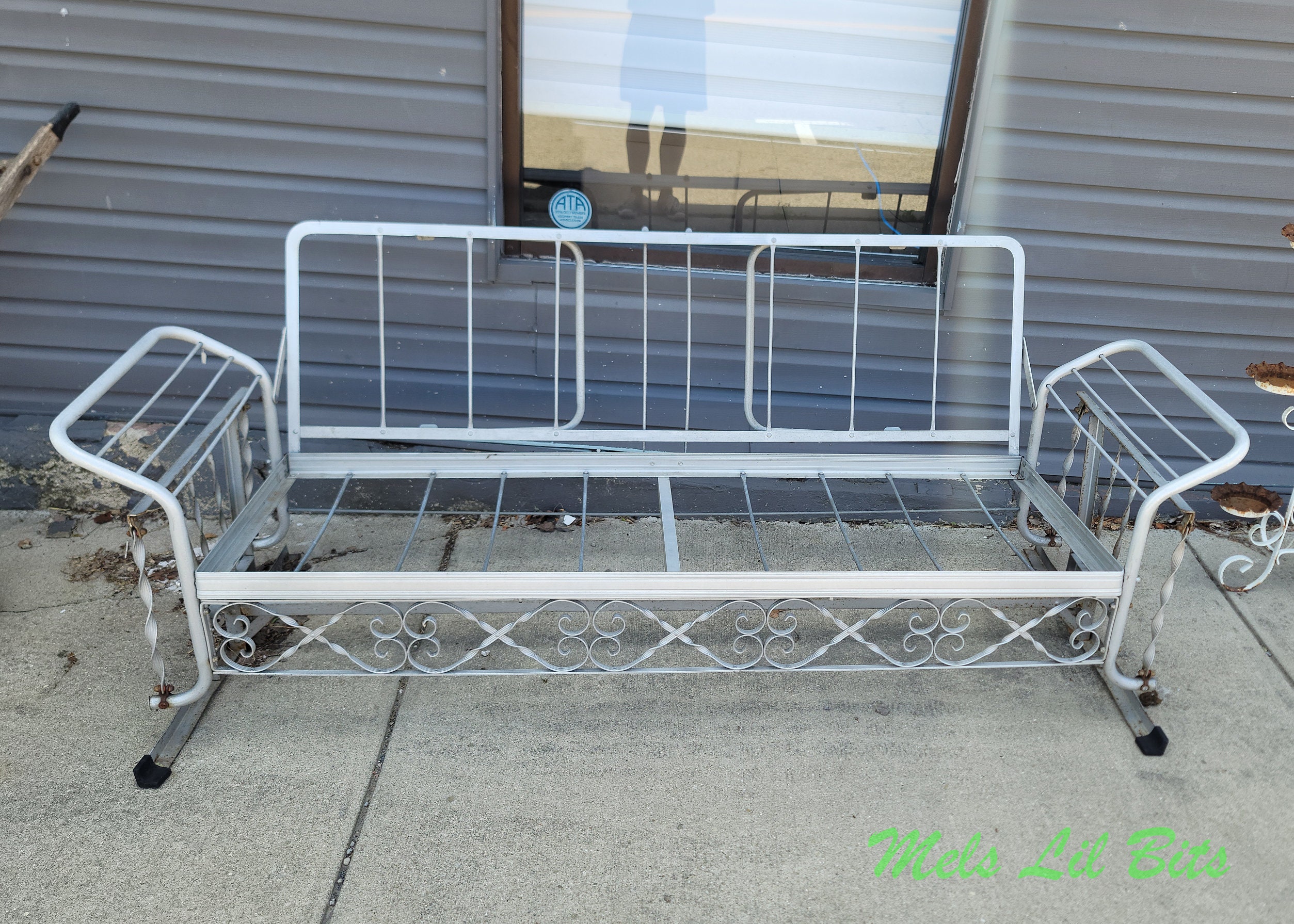 NOT FREE Shipping See Item Description for Details. Bunting Outdoor Vintage Aluminum Foldable Daybed Metal Patio Glider With Cushion Etsy