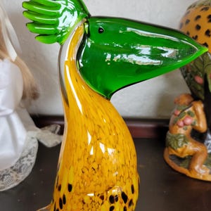 Mid Century Murano Style Art Glass Toucan