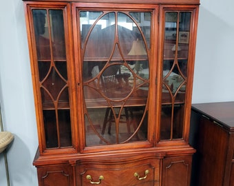 NOT FREE Shipping! See item description for details.* Federal Style Mahogany China Cabinet Hutch