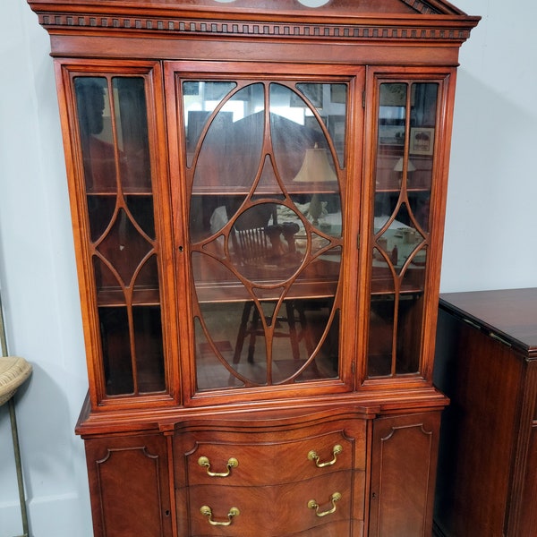 NOT FREE Shipping! See item description for details.* Federal Style Mahogany China Cabinet Hutch