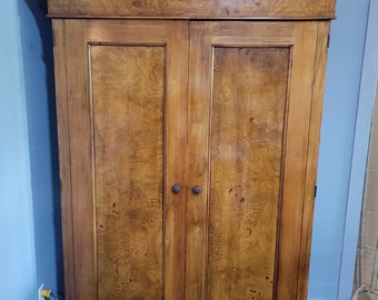 NOT FREE Shipping! See listing for details.* Heavy Burl Wooden Media Armoire Entertainment Cabinet Wardrobe