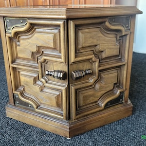 NOT FREE Shipping! See item description for details.* Matching Vintage Mediterranean Style Square Hexagon Side End Tables