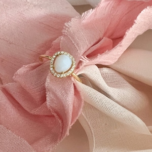 Opal Ring, Opal Stacking Ring, October Birthstone,  Dainty Gemstone Ring, Boho Fashion Ring, Stacking Ring, Gift for her, Bridal Trend Ring