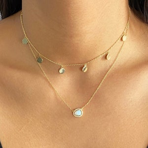 Opal Necklace, Dainty Gold Opal Necklace, Gold Opal Necklace, Silver Opal Necklace, Birthstone Necklace, Christmas Gift Necklace, Everyday