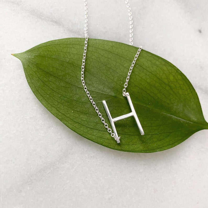 Dainty Letter Necklace Initial Necklace H Necklace Initial Etsy UK