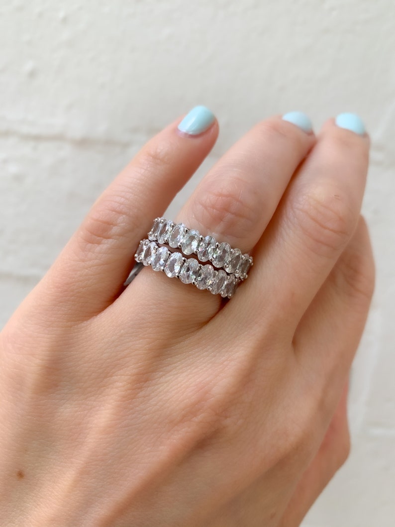 Oval Eternity Band cz diamond eternity band oval eternity Etsy