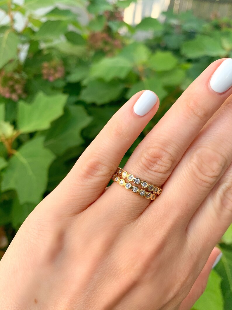 Gold Eternity Band Simple Stacking Ring Everyday Ring Gold Etsy