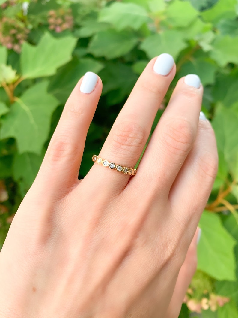 Gold Eternity Band Simple Stacking Ring Everyday Ring Gold Etsy