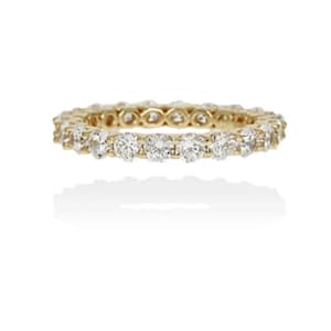 Gold Eternity Band, CZ Anniversary Ring, Gold Wedding Ring, CZ Stacking Ring, Eternity Ring, Classic Gold Ring, Band Ring, Gift For Her