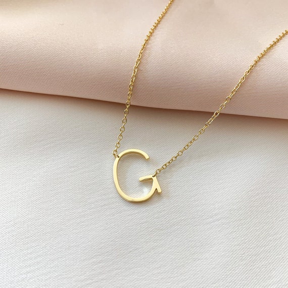 Collana con iniziale personalizzata a forma di cuore: argento sterling placcato oro, regalo di San Valentino - Italia