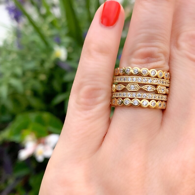 Gold Eternity Band Simple Stacking Ring Everyday Ring Gold Etsy