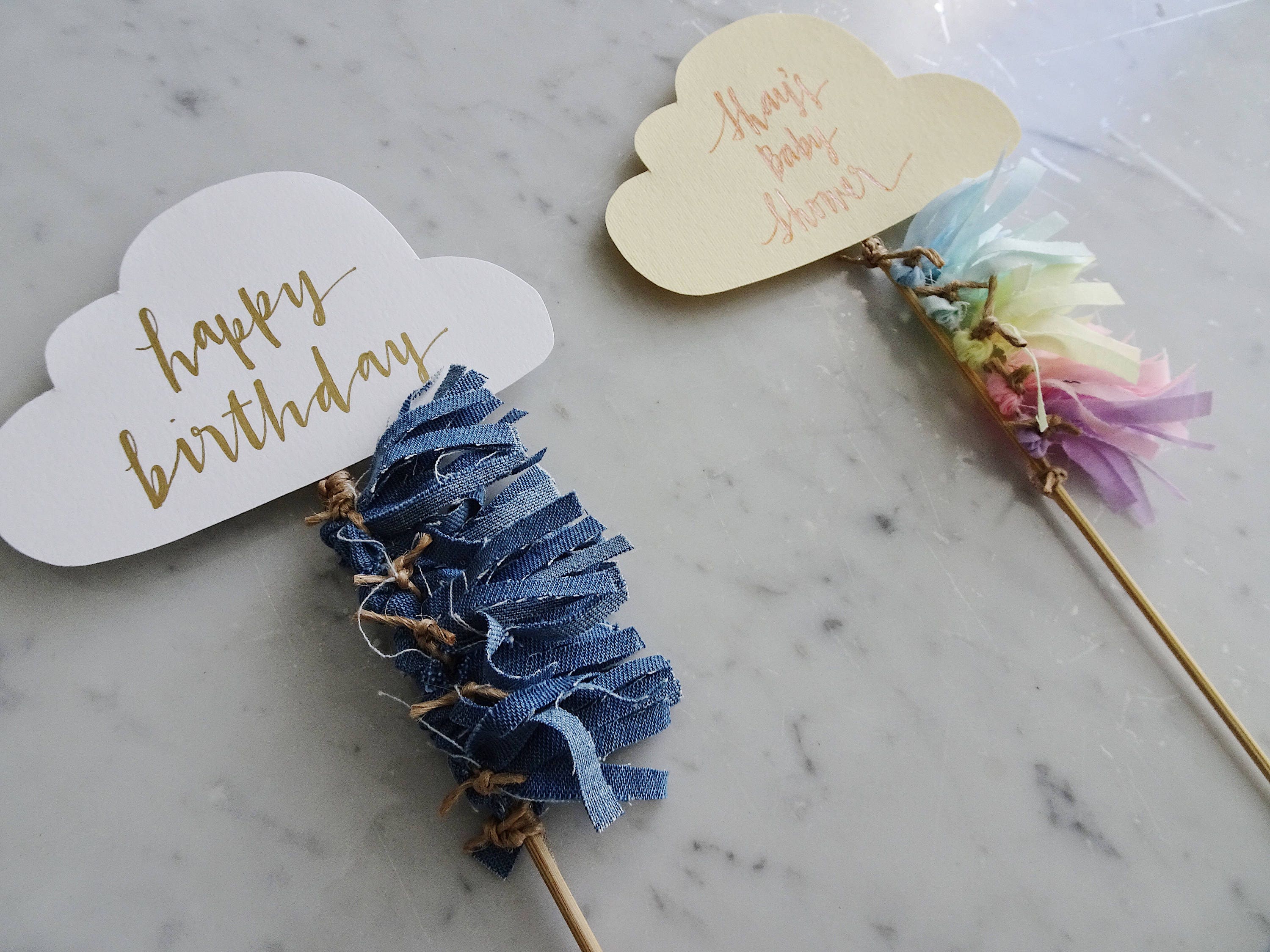 Cloud Cake Topper / Gold Modern Calligraphy / Custom Hand Lettered