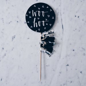 Cake Topper / Modern Calligraphy / Custom Hand Lettered / Silver Black / Made-To-Order/ Hand Made Mini Tassels / Birthday / Name Baby