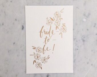 Custom A4 Hand Drawn Metallic Gold Lettering Sign / GARDEN LOVE / Bride To Be Sign / Hens Bridal Shower / Modern Calligraphy / Wedding /