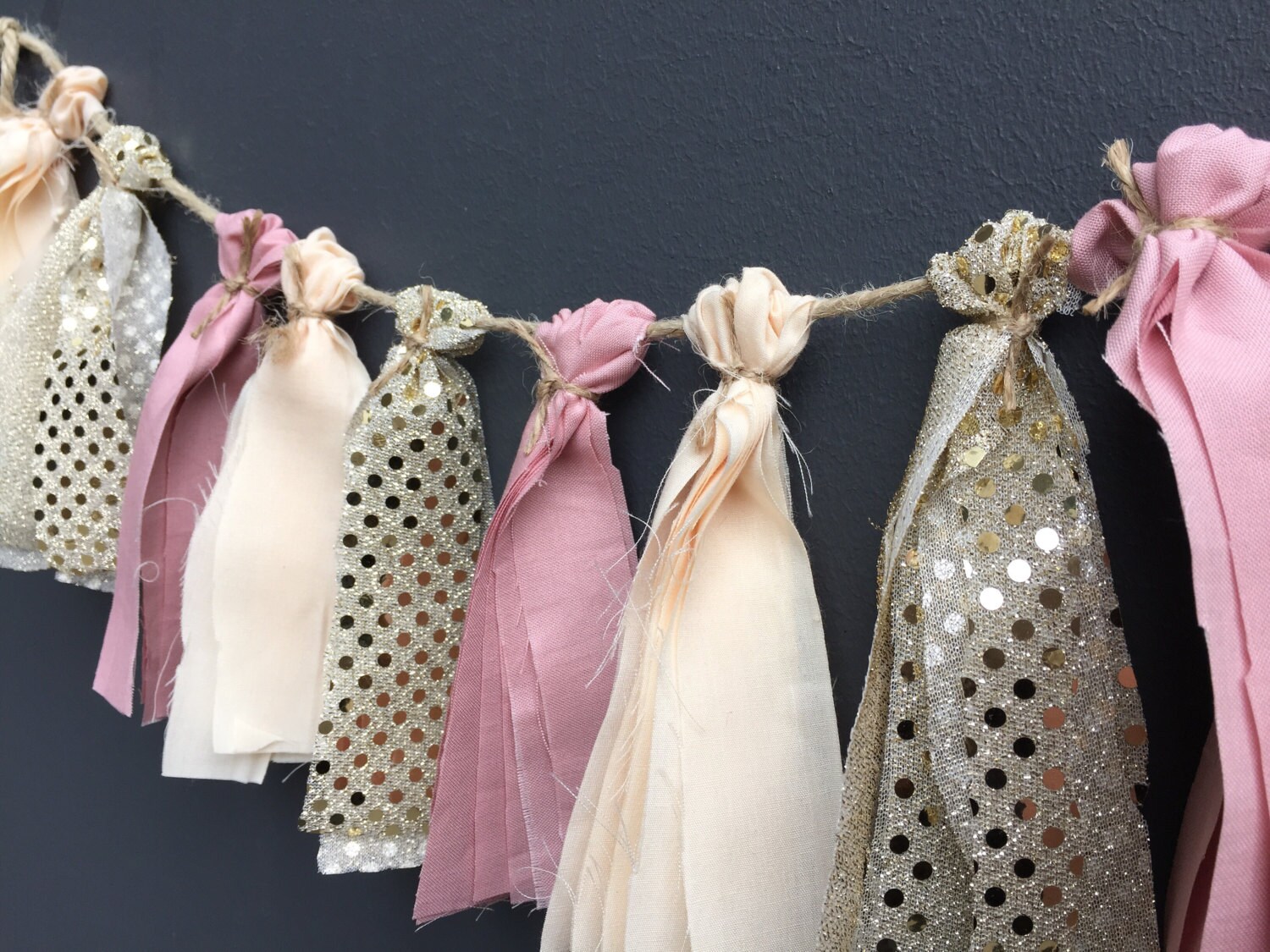 Mini Fabric Tassel Garland / Bespoke / Handmade Party Decor/ Etsy UK