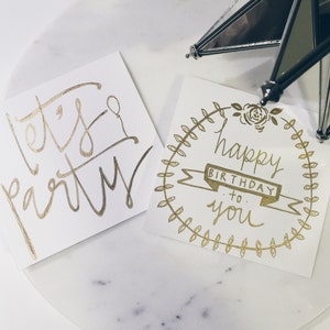 Birthday Cards / Gold Calligraphy / Custom Hand Drawn / Non-Digital / Made-To-Order / Customised / Personalised / Individually Designed /