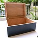 Large Wooden Box with Hinged Lid - Wood Storage Box with Lid - Oak Wood Box with Black Finish - Wood Storage Box - Decorative Boxes