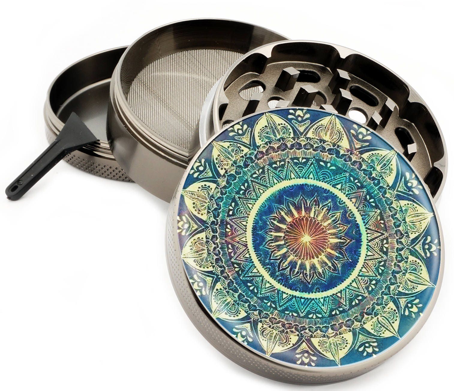 Blue Mandala Herb Grinder Large Grinder 2 5 Wide 4 Etsy