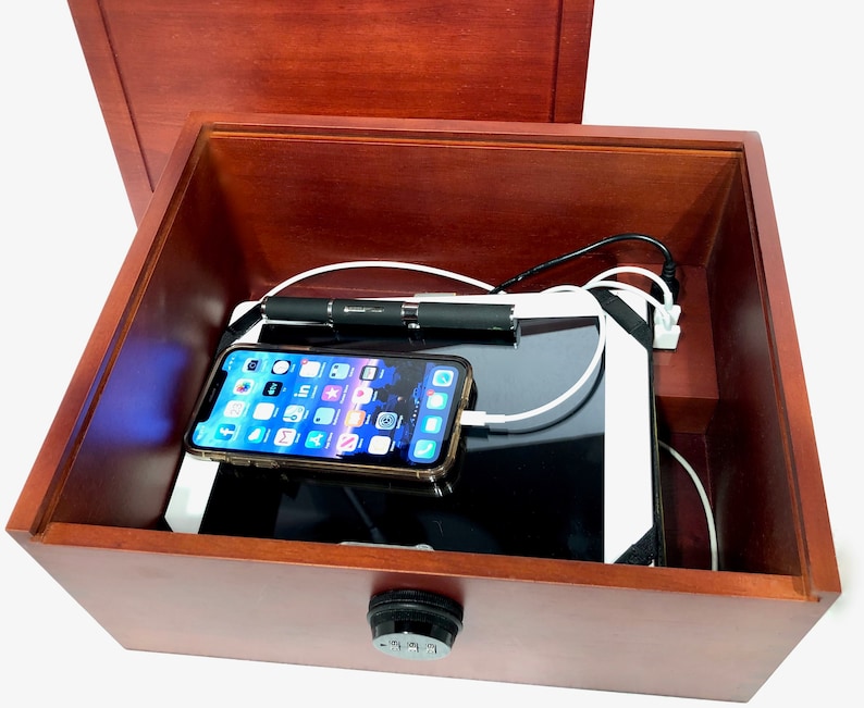 Locking Stash Box with Combo Lock Multi Device Charging Box Etsy