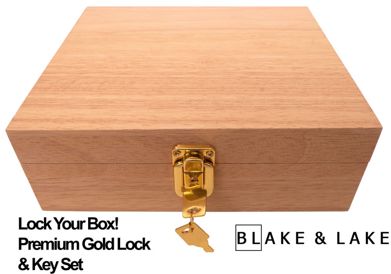 Wooden Storage Box with Lock and Key Premium Locking box Etsy