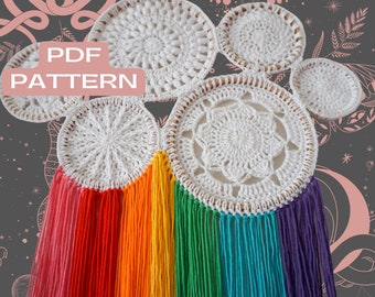 Crochet Pattern - Cotton Candy Clouds Wall Hanging