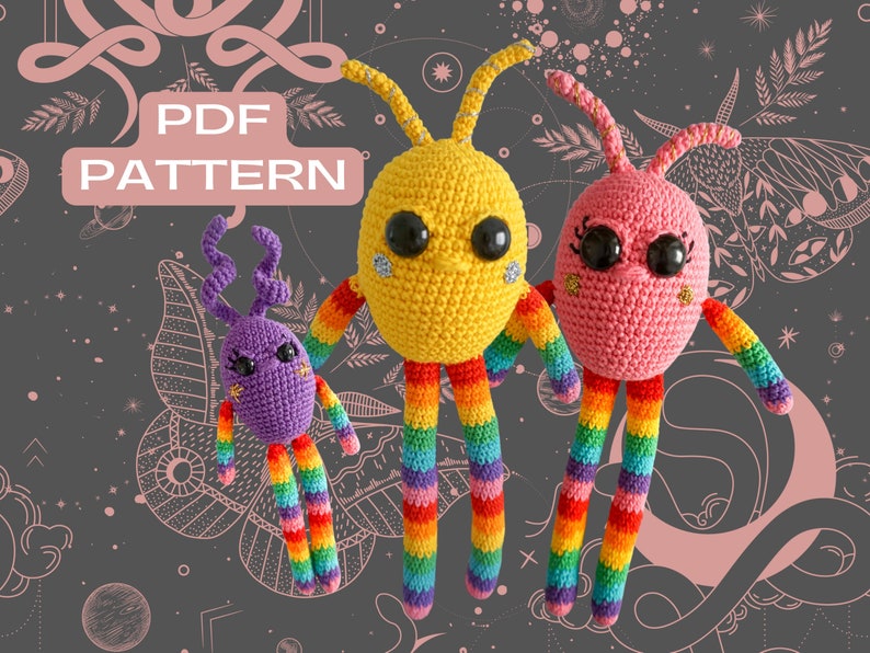 Amigurumi Pattern: Rainbow Snuggle Bugs image 1