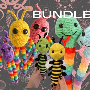 AMIGURUMI BUNDLE - 4 x Häkelanleitungen - Schlangen, Bienen, Snuggles