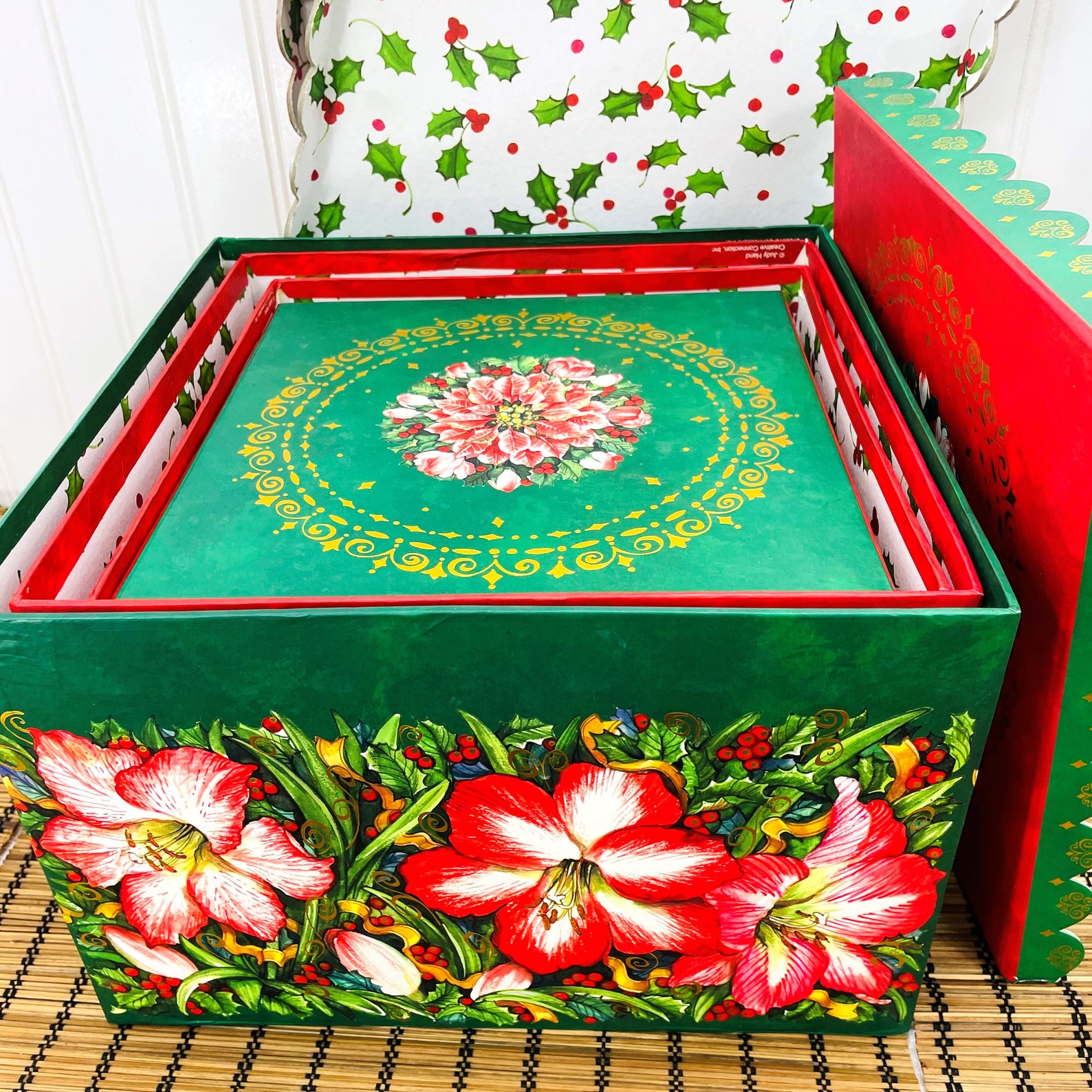 Set of 11 Nesting Christmas Boxes by Barrington Studios Etsy