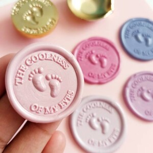 Baby lakzegel stempel - koelte van mijn ogen baby voeten stempel verzegeling huwelijkscadeau verpakking Aqeeqah Aqiqah babyshower zwangerschap aankondiging