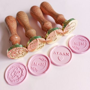Tampon de cire personnalisé - livraison gratuite - monogramme de mariage, faire-part de mariage, logo personnalisé, tampon de cire personnalisé, tampon logo, fabrication canadienne