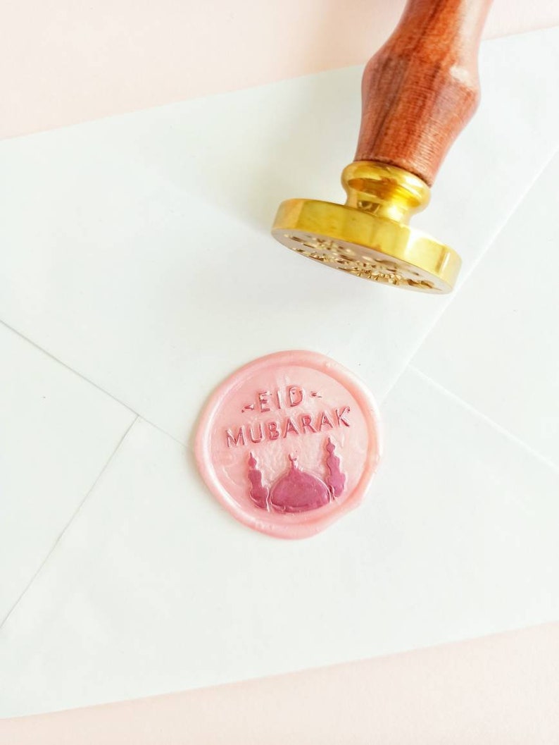 Eid Wax Seal Stamp Ramadan Stamp Sealing Salaam Mosque Duas Wax Seal Stamp Eid Gift Wrapping Paper Eid Gift Wrap Kit Eid Mubarak Happy Eid image 4