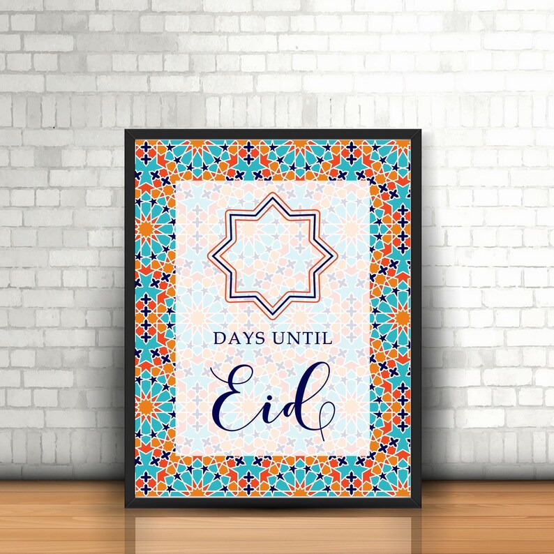 PRINTABLE Countdown to Eid Days Until Eid DIGITAL Eid Mubarak Moroccan
