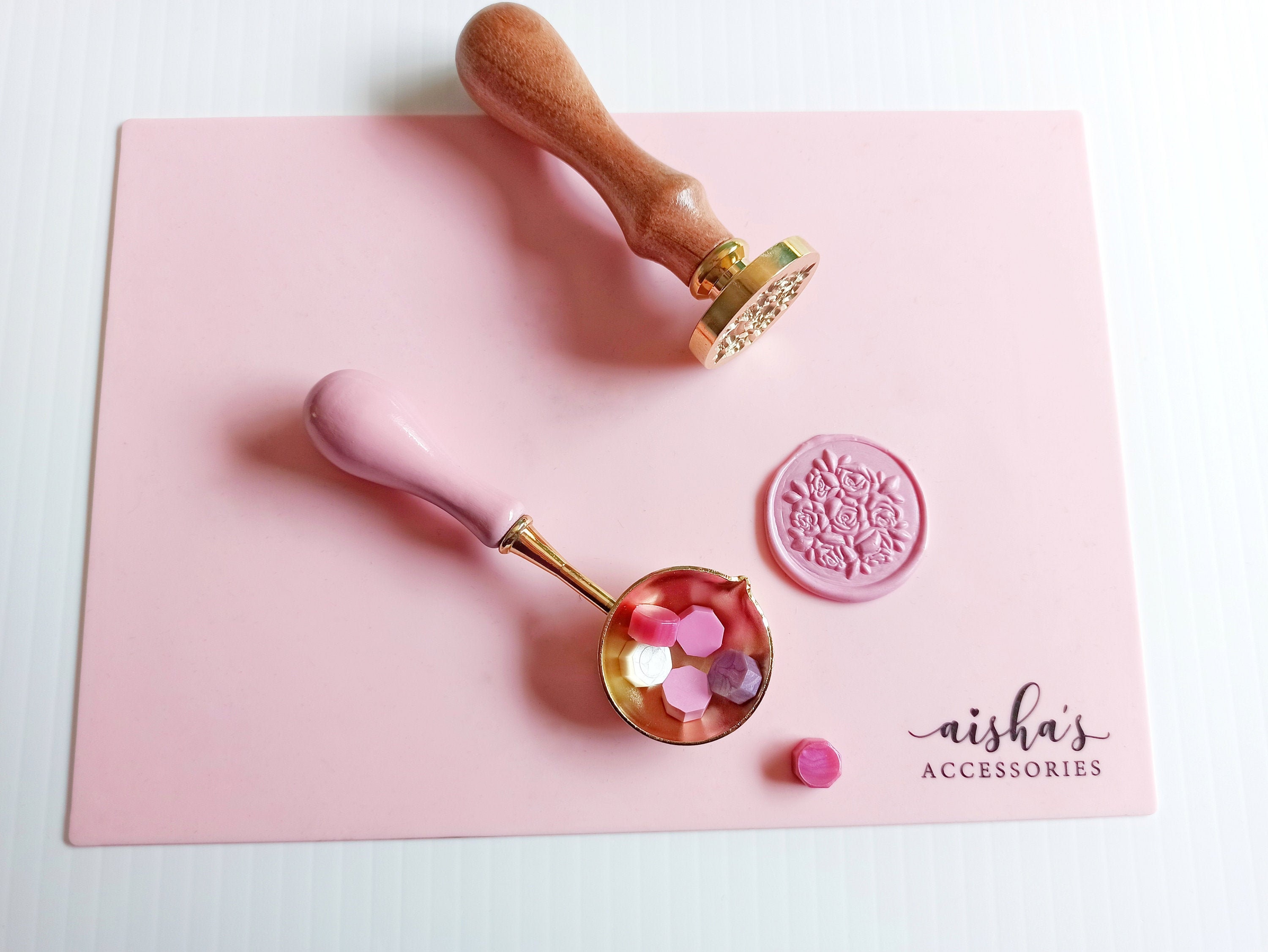 Food Grade Silicone Mat Pink Wax Seals Sealing Wax Stamp Etsy