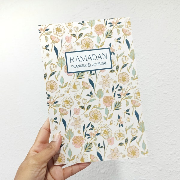 Ramadan Planner & Journal - 30 Daily Planner for Ramadan - 6x9 inches - 80 pgs - Teens + Adults - Quran Tracker, Meal Prep, Duas  (FLORAL)