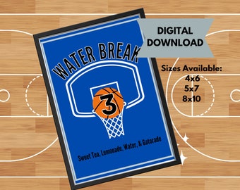 Basketball Party Drink Sign Template - Printable Party Poster Sign PERSONALIZED DOWNLOAD