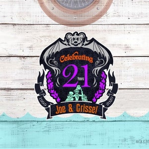 Halloween Anniversary Haunted Mansion - Personalized - Disney Cruise Door Magnet - Halloween - On the High Seas