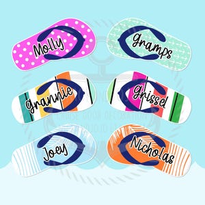 Personalized Cruise Door magnet - Flip Flops - Sandals