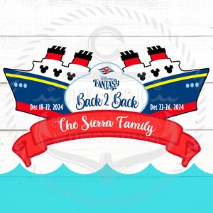Back to Back Cruise Magnet - Personalized - Disney Cruise Door Magnet