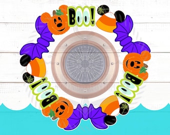 Halloween Cruise Wreath - Halloween on the High Seas - Disney Cruise Door Magnet
