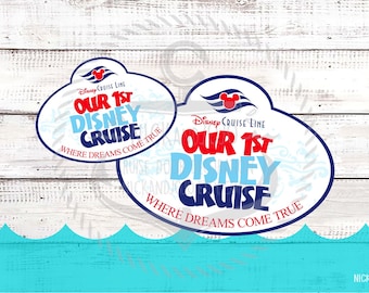Our First Cruise Tag - Disney Cruise Door Magnet - Dream - Fantasy - Magic - Wish - Treasure - Wonder
